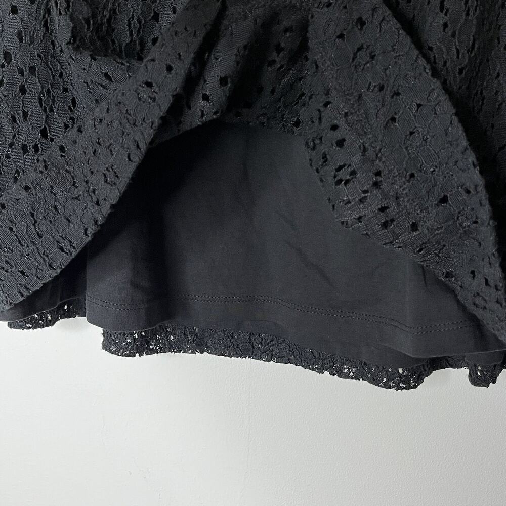 Lou & Grey Women's Lace Mini Skirt Size S Black Drawstring Waist Pockets Lined - Picture 5 of 9